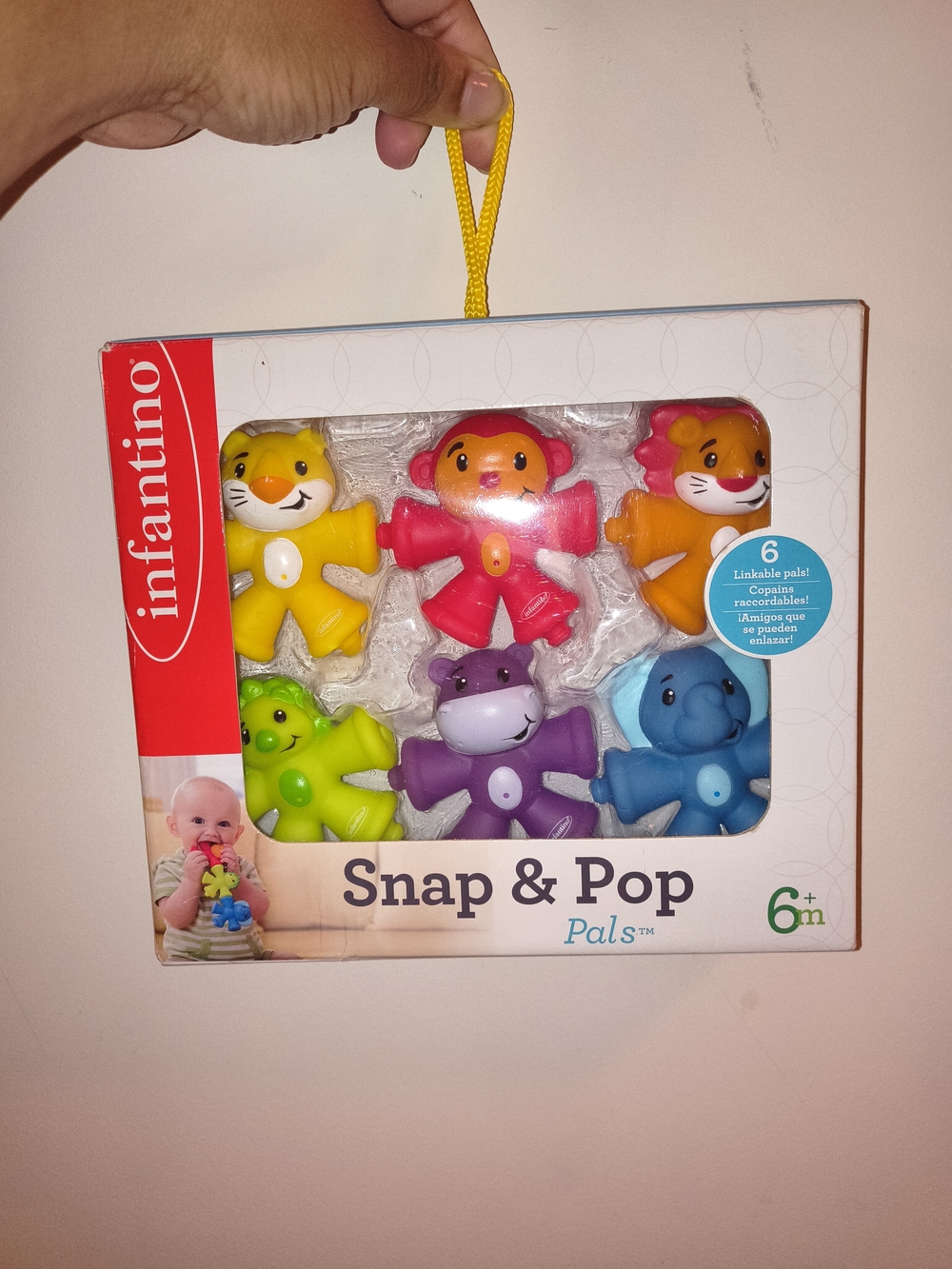 Infantino Snap & Pop Pals - Colorful Linking Animal Toy Set